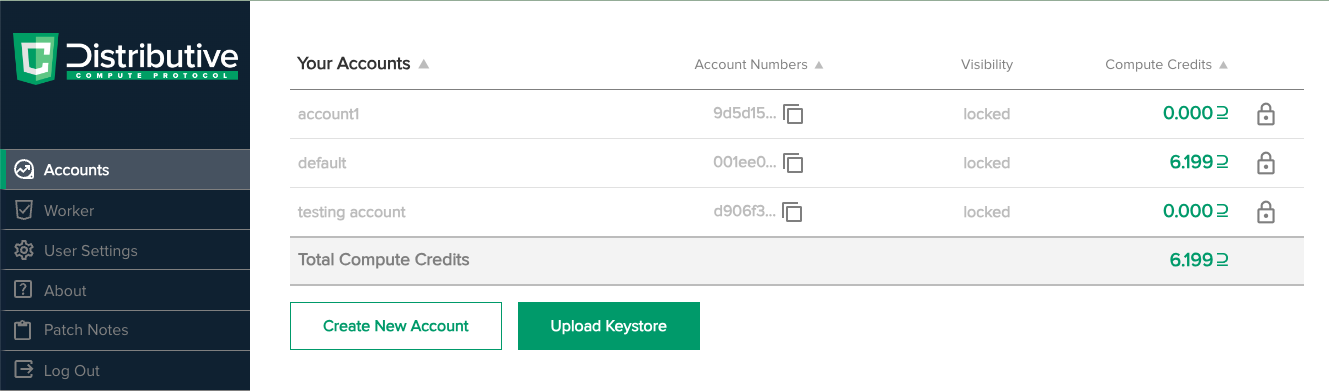 Accounts Tab UI